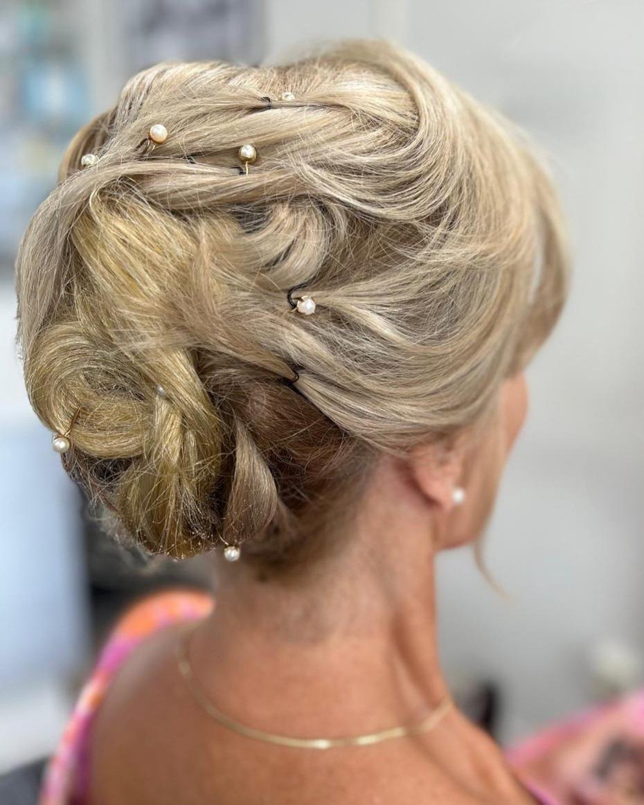 Formal blonde updo